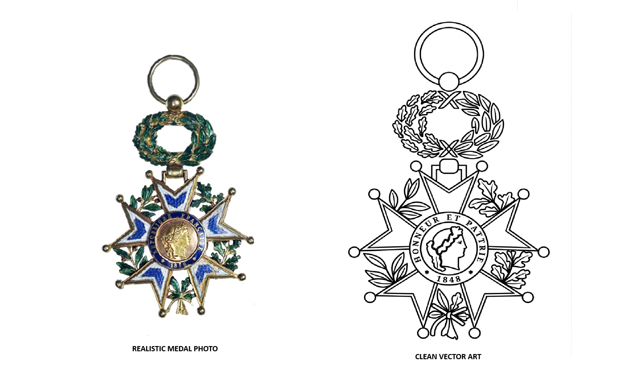 MEDAL PHOTO TO LINEART