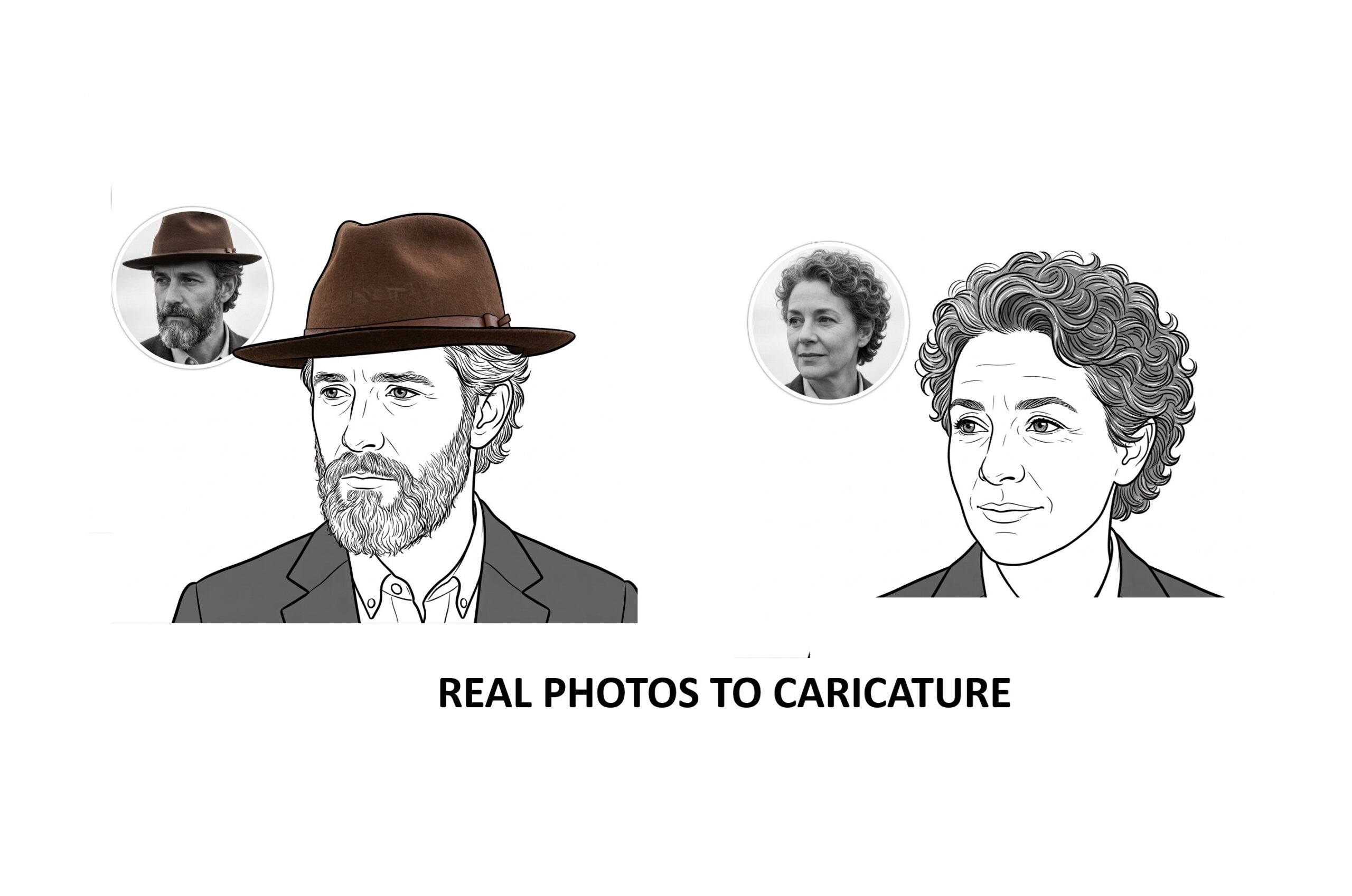 REAL PHOTOS TO CARICATURE