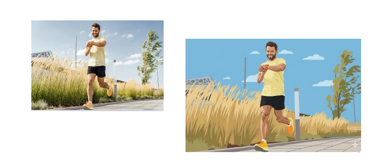 flat color vector convesion of image