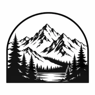 Artwork recreation - mountain badge vector