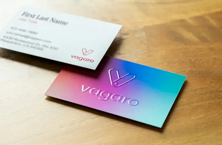 Business cards printed with a logo converted from picture to vector