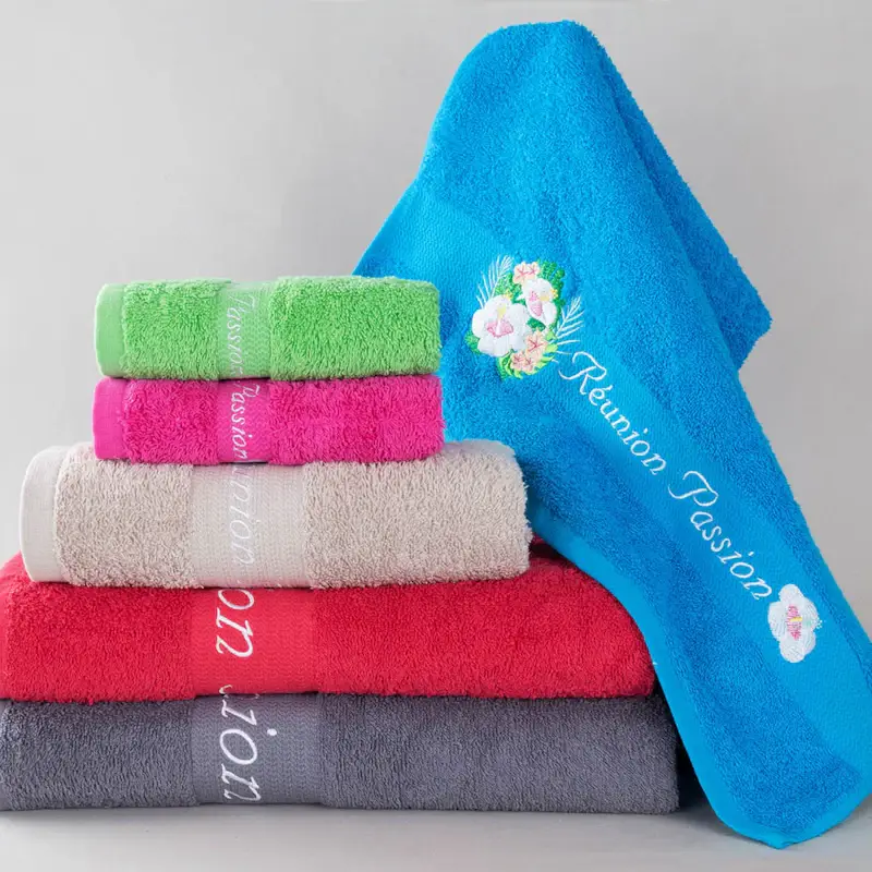 Embroidered towels with logo embroidery