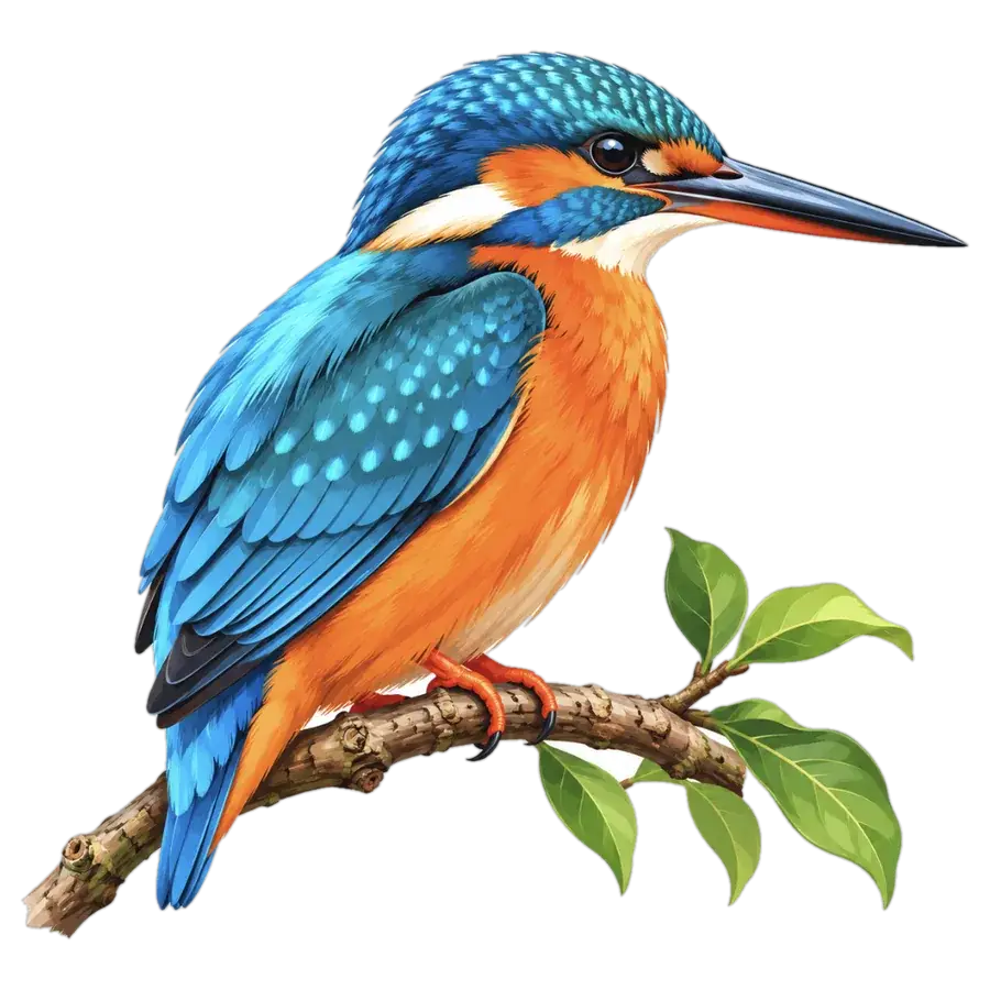 Kingfisher converted from JPG to clean SVG vector