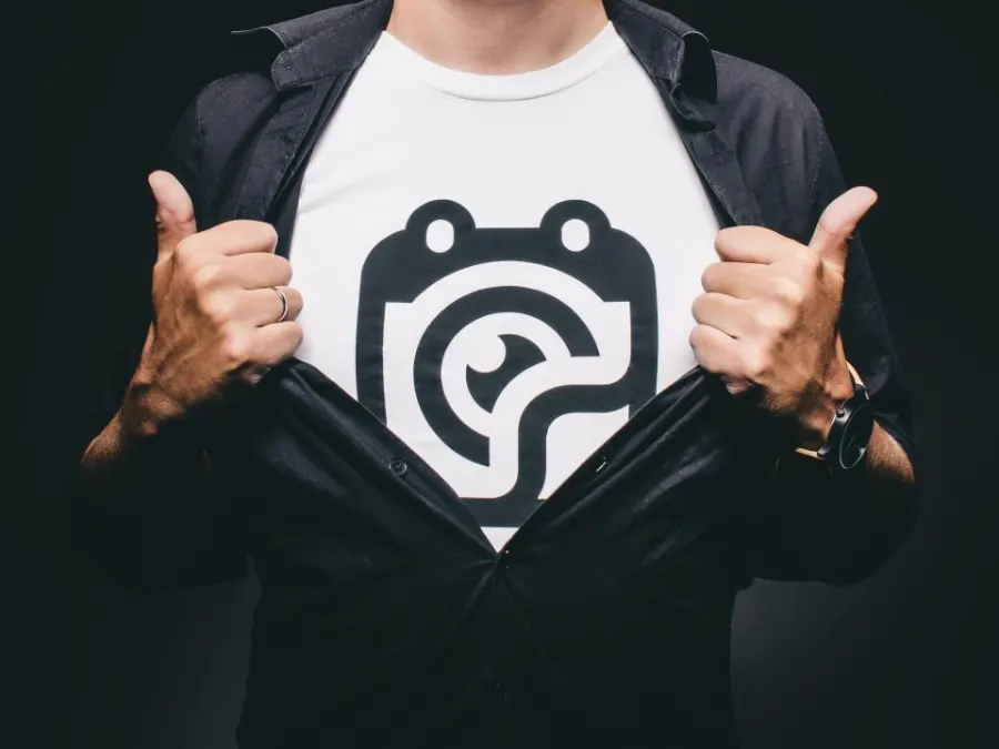 Screen printed t-shirt with a vectorized logo