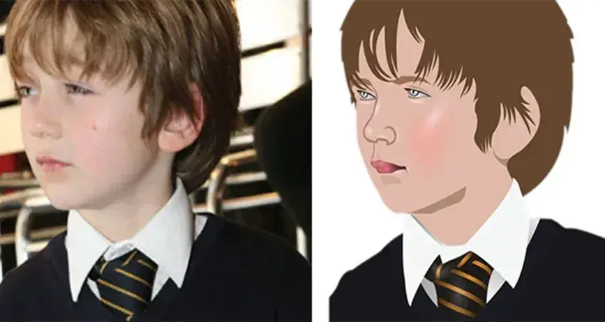 Raster photo to vector portrait conversion