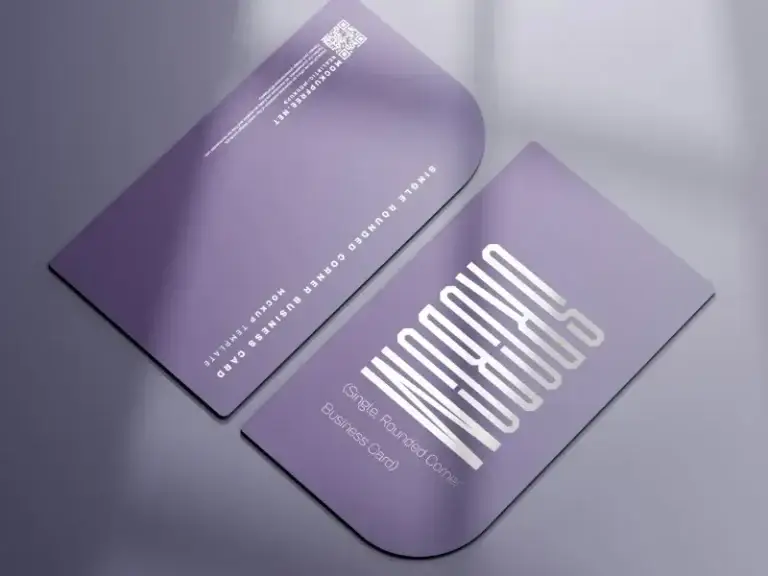 Business cards with a logo converted from raster to vector