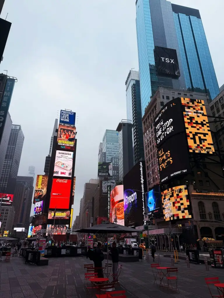 Times Square New York large-format billboards printed from vector artwork