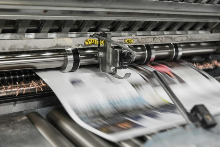 Offset printing press running print-ready vector files in the USA