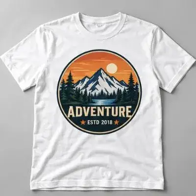 Vector logo printed on a white t-shirt