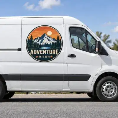 Vector logo on a vehicle wrap